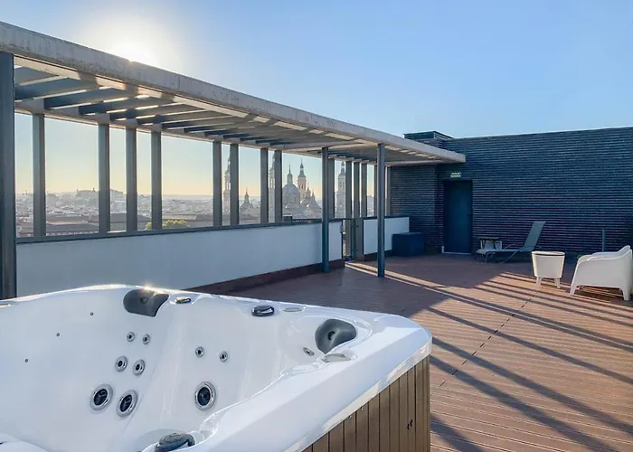 Atico Mejores Vistas Al Pilar Jacuzzi Y Garaje アパート *